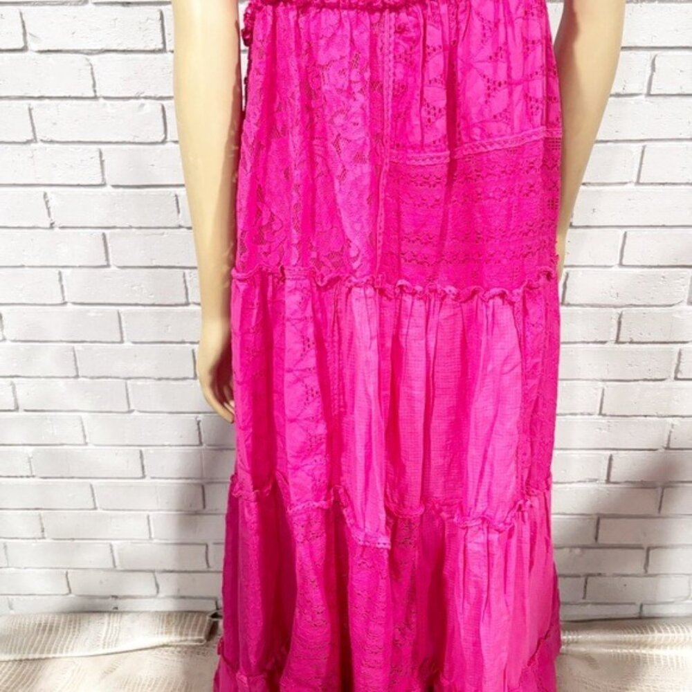 Anthropologie Pink Lace Maxi Dress - Picture 15 of 16